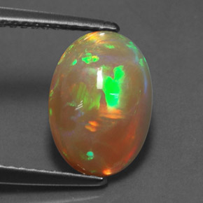 Ópalo multicolor natural de 2,23 ct, corte óvalo, translúcido