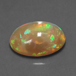 Ópalo multicolor natural de 2,23 ct, corte óvalo, translúcido