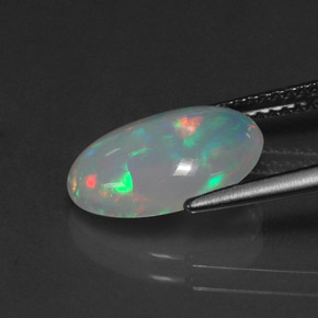 Ópalo multicolor natural de 2,12 ct, transparente, transparente / translúcido