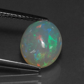 Ópalo multicolor natural de 1,88 ct, transparente, transparente / translúcido