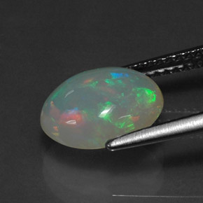 Ópalo multicolor natural de 1,88 ct, transparente, transparente / translúcido