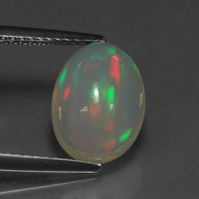Ópalo multicolor natural de 2,33 ct, transparente, transparente / translúcido