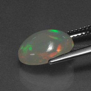 Ópalo multicolor natural de 2,33 ct, transparente, transparente / translúcido