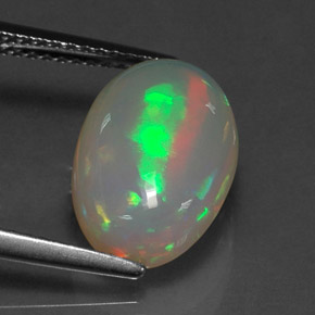 Ópalo multicolor natural de 3,77 ct, transparente, transparente / translúcido