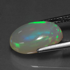 Ópalo multicolor natural de 3,77 ct, transparente, transparente / translúcido