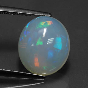 Ópalo multicolor natural de 3,89 ct, transparente, transparente / translúcido