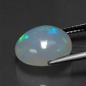 Ópalo multicolor natural de 3,89 ct, transparente, transparente / translúcido