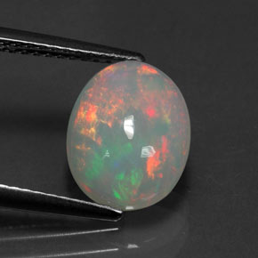 Ópalo multicolor natural de 2,01 ct, transparente, transparente / translúcido