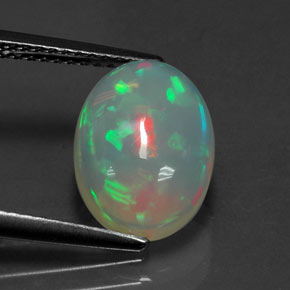 Ópalo multicolor natural de 2,57 ct, transparente, transparente / translúcido