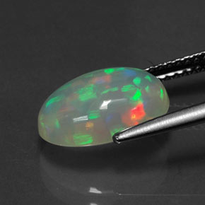 Ópalo multicolor natural de 2,57 ct, transparente, transparente / translúcido