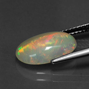 Ópalo multicolor natural de 2,04 ct, corte óvalo, translúcido