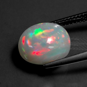 Ópalo multicolor natural de 4,41 ct, corte óvalo, translúcido