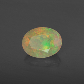 Ópalo multicolor natural de 0,84 ct, transparente, transparente / translúcido