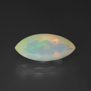 Ópalo multicolor natural de 2,16 ct, marquesa, transparente
