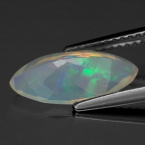 Ópalo multicolor natural de 1,39 ct, marquesa, transparente