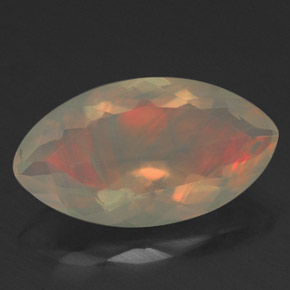 Ópalo multicolor natural de 1,81 ct, marquesa, transparente