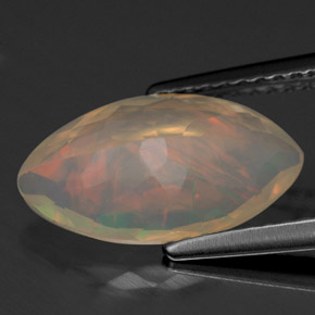 Ópalo multicolor natural de 1,81 ct, marquesa, transparente