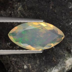 Ópalo multicolor natural de 1,34 ct, marquesa, transparente