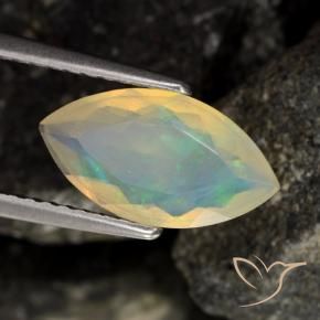 Ópalo Multicolor natural de 0.98 ct, Marquesa, Transparente