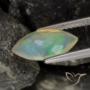 Ópalo Multicolor natural de 0.98 ct, Marquesa, Transparente