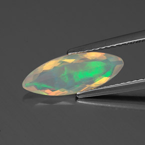 Ópalo multicolor natural de 0,94 ct, marquesa, transparente