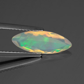 Ópalo multicolor natural de 0,94 ct, marquesa, transparente