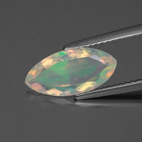Ópalo multicolor natural de 1,26 ct, marquesa, transparente