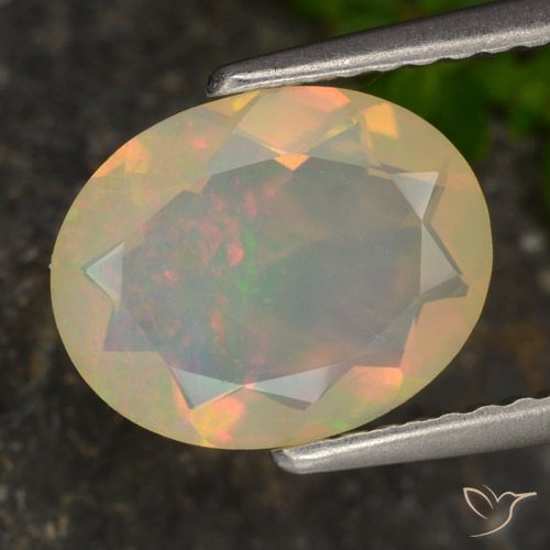 1.27ct Natural Multicolor Ópalo, Ovalada, Translúcido