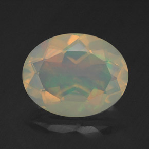 Ópalo multicolor natural de 1,60 ct, corte óvalo, transparente