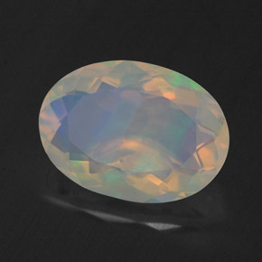 Ópalo multicolor natural de 1,67 ct, corte óvalo, transparente