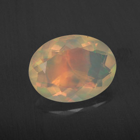 Ópalo multicolor natural de 1,65 ct, corte óvalo, transparente