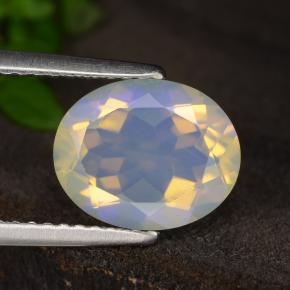 Ópalo blanco natural de 1,71 ct, corte óvalo, transparente
