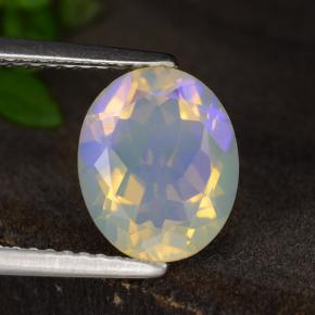 Ópalo blanco natural de 1,71 ct, corte óvalo, transparente