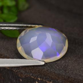 Ópalo blanco natural de 1,71 ct, corte óvalo, transparente