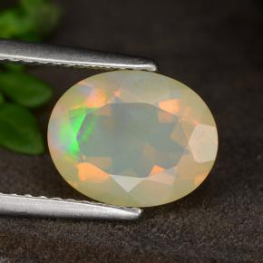 Ópalo multicolor natural de 1,69 ct, corte óvalo, translúcido