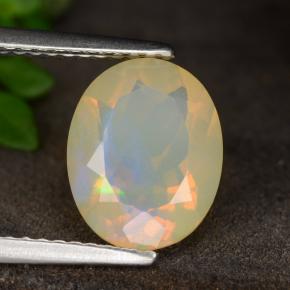 Ópalo multicolor natural de 1,69 ct, corte óvalo, translúcido