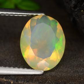 Ópalo amarillo natural de 1,64 ct, corte óvalo, transparente