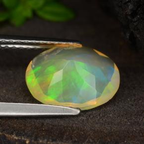 Ópalo amarillo natural de 1,64 ct, corte óvalo, transparente