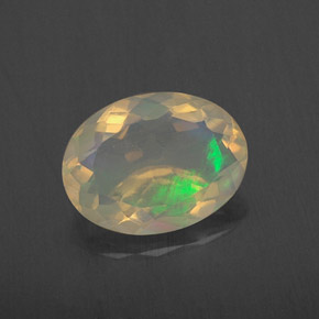 Ópalo multicolor natural de 1,34 ct, corte óvalo, transparente