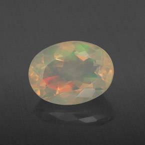 Ópalo multicolor natural de 1,88 ct, corte óvalo, transparente