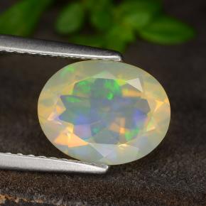 Ópalo amarillo natural de 1,47 ct, corte óvalo, transparente