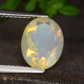Ópalo amarillo natural de 1,47 ct, corte óvalo, transparente