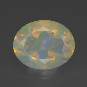 Ópalo multicolor natural de 1,68 ct, corte óvalo, transparente