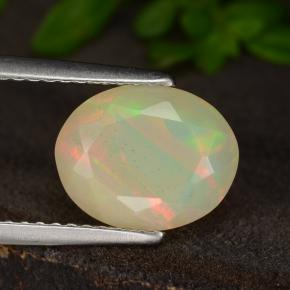 Ópalo multicolor natural de 1,21 ct, corte óvalo, translúcido
