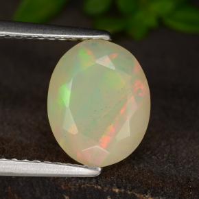 Ópalo multicolor natural de 1,21 ct, corte óvalo, translúcido