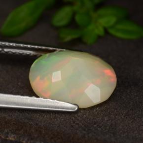 Ópalo multicolor natural de 1,21 ct, corte óvalo, translúcido