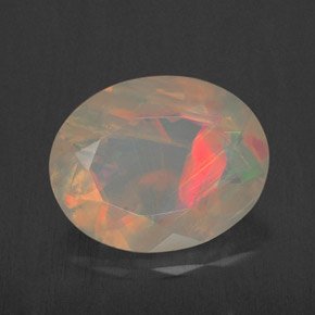 Ópalo multicolor natural de 1,52 ct, transparente, transparente / translúcido