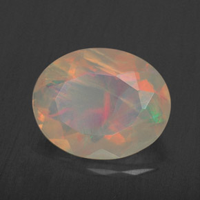 Ópalo multicolor natural de 1,52 ct, transparente, transparente / translúcido