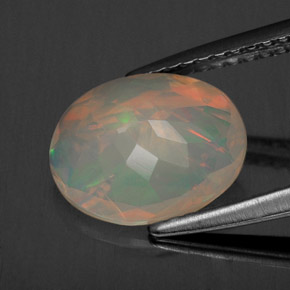 Ópalo multicolor natural de 1,52 ct, transparente, transparente / translúcido