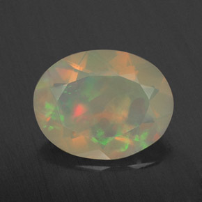 Ópalo multicolor natural de 1,23 ct, transparente, transparente / translúcido